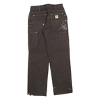 CARHARTT Womens Cotton Blend Brown Relaxed Straight Trousers W30 L30 Durable