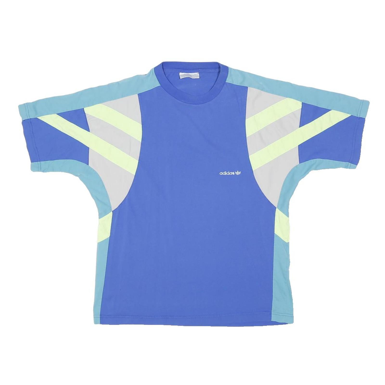 ADIDAS ORIGINALS Mens Blue & Light Blue Graphic T-Shirt M Short Sleeve Crew Neck
