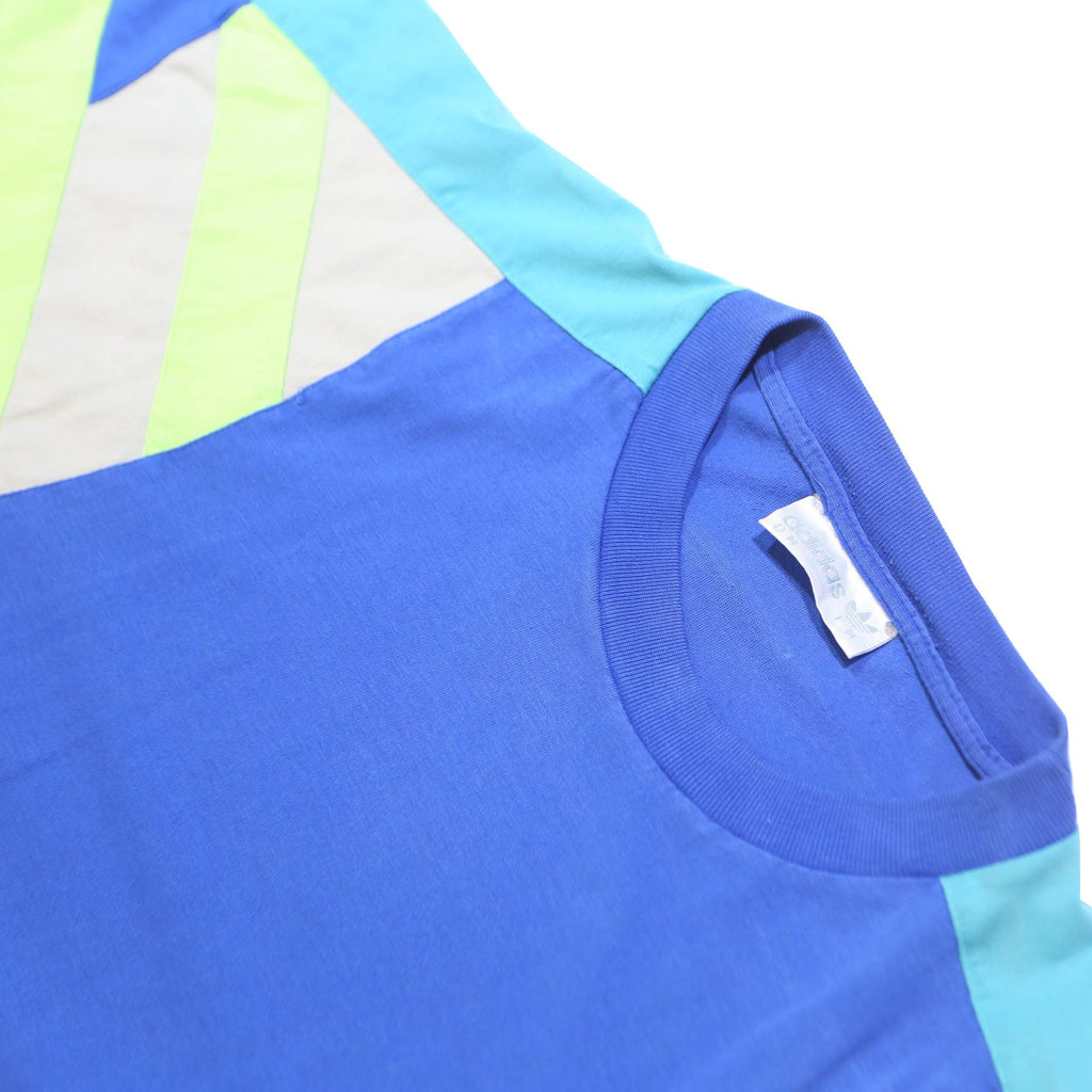 ADIDAS ORIGINALS Mens Blue & Light Blue Graphic T-Shirt M Short Sleeve Crew Neck