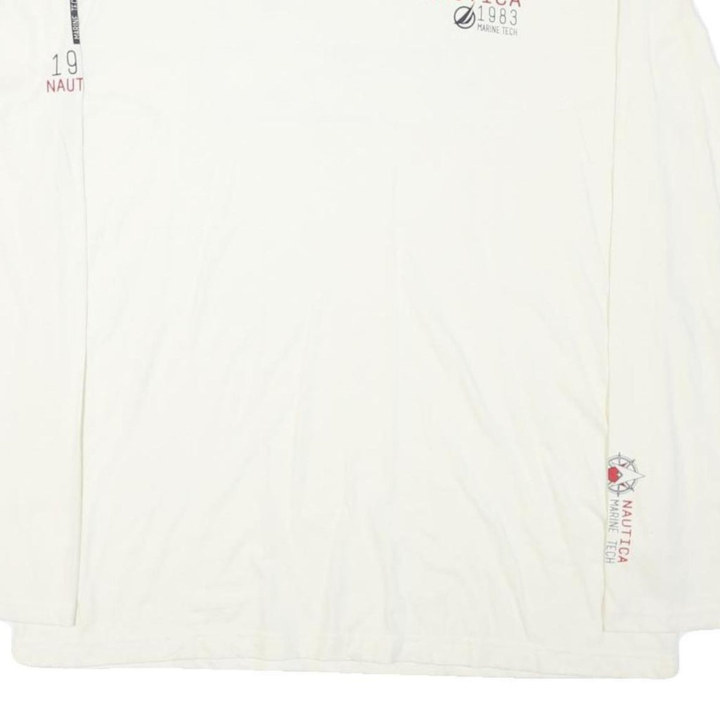 NAUTICA Mens White Long Sleeve Crew Neck Cotton Blend T-Shirt 2XL Marine Tech