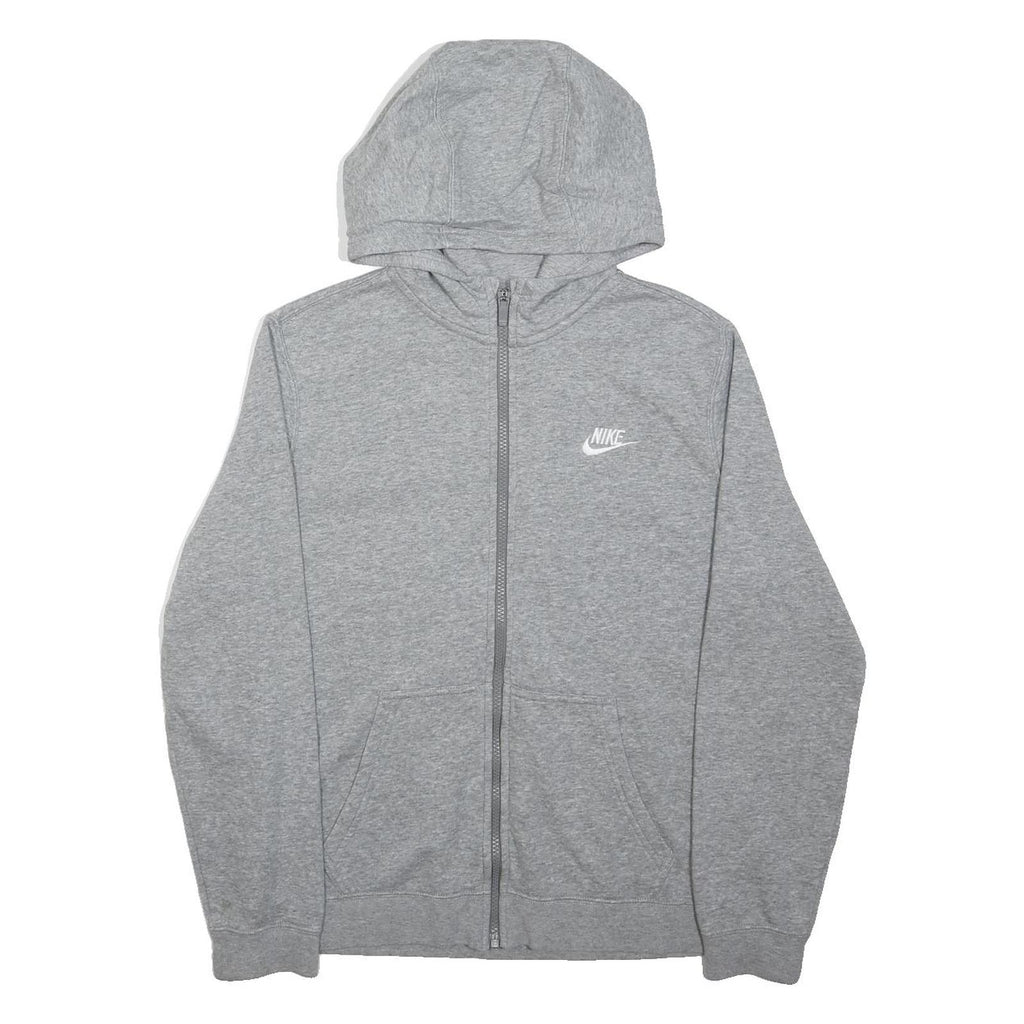 NIKE Mens Grey Full Zip Hoodie XL Cotton Blend Casual Sportswear Sweatshirt