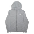 NIKE Mens Grey Full Zip Hoodie XL Cotton Blend Casual Sportswear Sweatshirt
