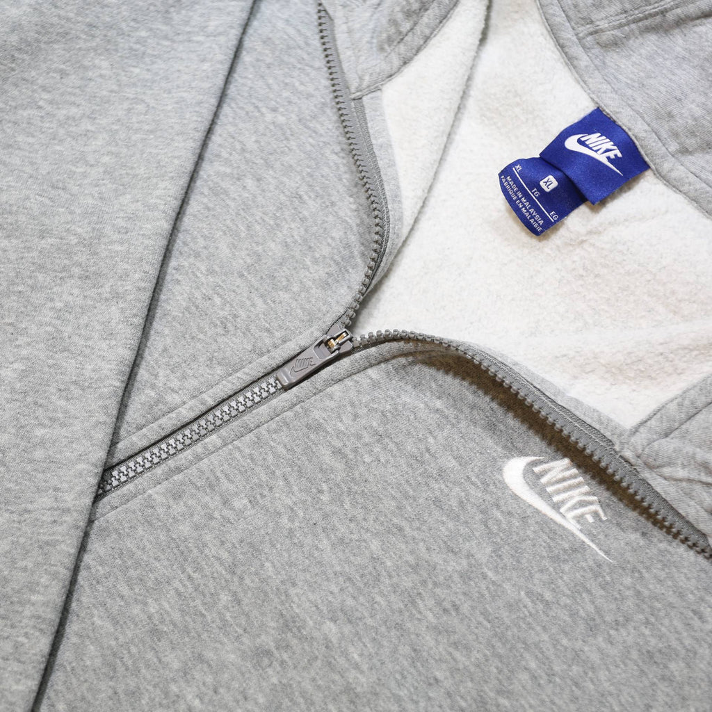 NIKE Mens Grey Full Zip Hoodie XL Cotton Blend Casual Sportswear Sweatshirt