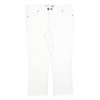WHITE STUFF Womens Jeans White Slim Straight Denim W34 L25 Zip Cotton Blend