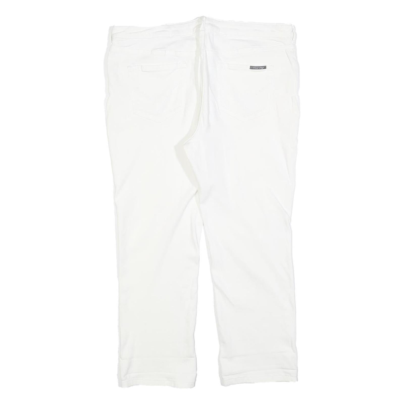 WHITE STUFF Womens Jeans White Slim Straight Denim W34 L25 Zip Cotton Blend