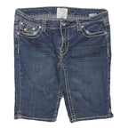 LA IDOL Womens Denim Blue Casual Slim M W32 Embellished Stitch Shorts
