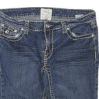 LA IDOL Womens Denim Blue Casual Slim M W32 Embellished Stitch Shorts
