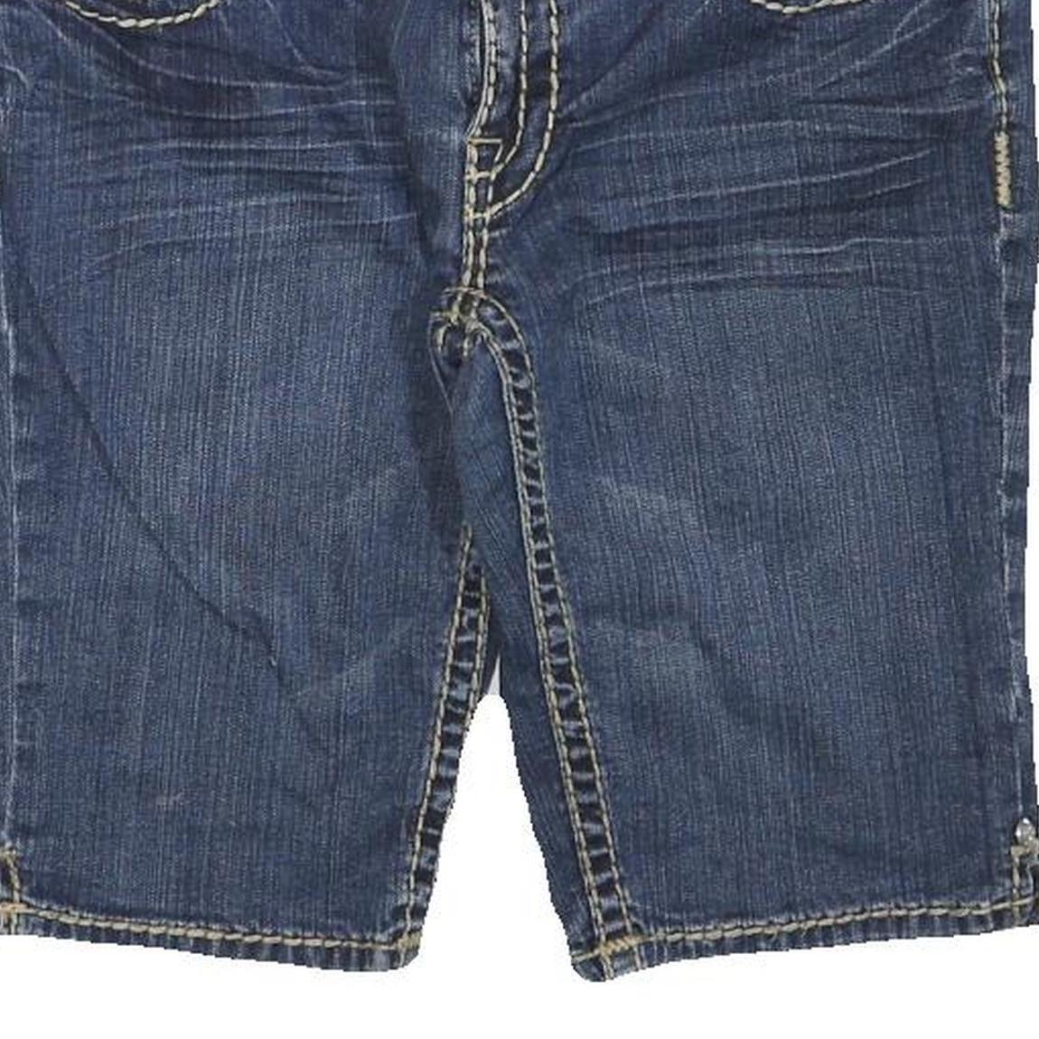 LA IDOL Womens Denim Blue Casual Slim M W32 Embellished Stitch Shorts