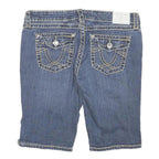 LA IDOL Womens Denim Blue Casual Slim M W32 Embellished Stitch Shorts