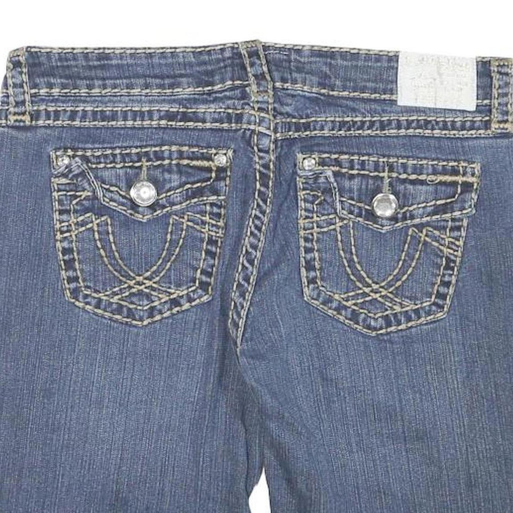 LA IDOL Womens Denim Blue Casual Slim M W32 Embellished Stitch Shorts
