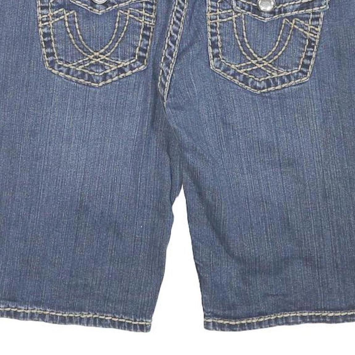 LA IDOL Womens Denim Blue Casual Slim M W32 Embellished Stitch Shorts