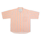 PIER CONNECTION Mens Peach & Blue Stripe Cotton Shirt XL Casual Summer Short