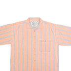PIER CONNECTION Mens Peach & Blue Stripe Cotton Shirt XL Casual Summer Short
