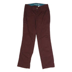 DOCKERS Womens Cotton Blend Burgundy Regular Fit Straight Trousers W31 L31