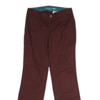 DOCKERS Womens Cotton Blend Burgundy Regular Fit Straight Trousers W31 L31