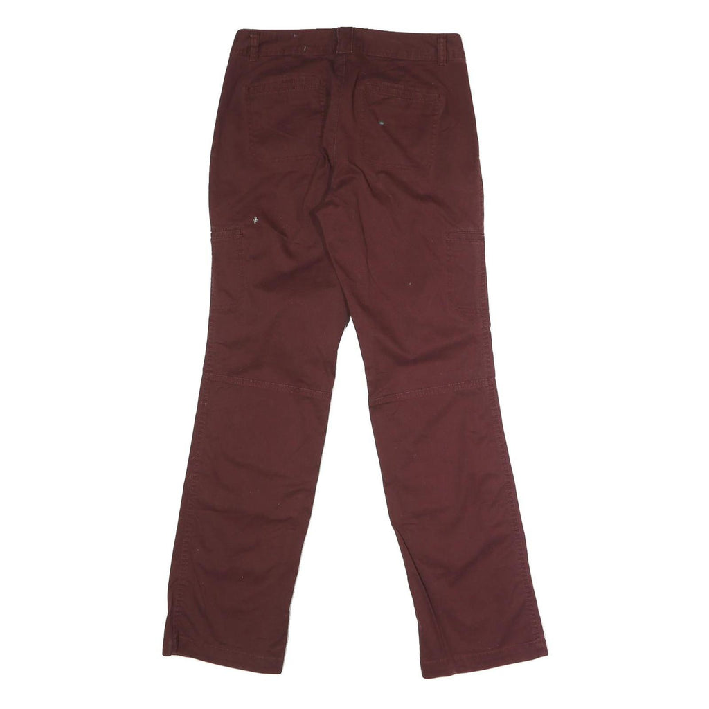 DOCKERS Womens Cotton Blend Burgundy Regular Fit Straight Trousers W31 L31