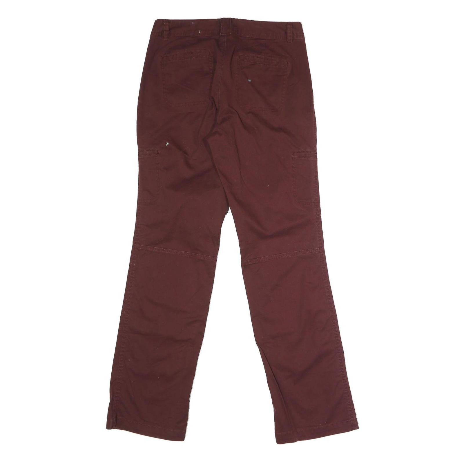 DOCKERS Womens Cotton Blend Burgundy Regular Fit Straight Trousers W31 L31