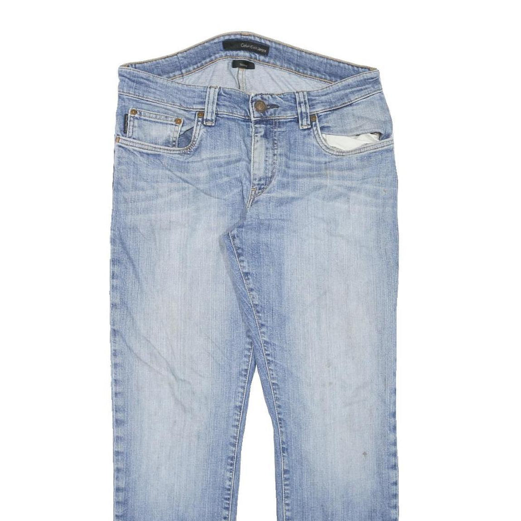 CALVIN KLEIN JEANS Womens Slim Blue Denim Light W31 L26 Slim Fit Straight Jeans