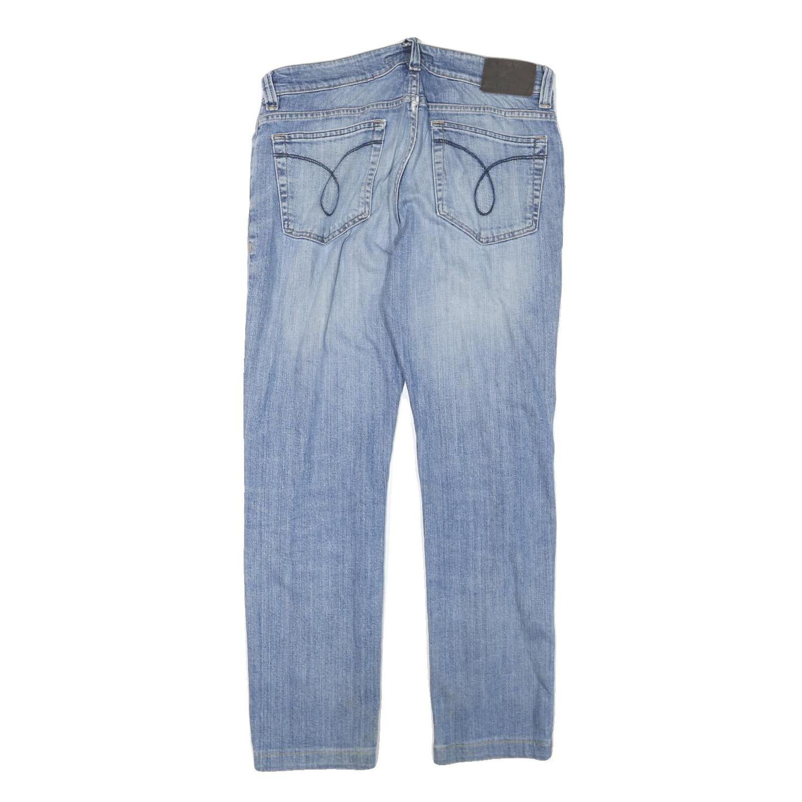CALVIN KLEIN JEANS Womens Slim Blue Denim Light W31 L26 Slim Fit Straight Jeans