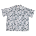 GO BAREFOOT Mens Shirt Grey Crazy Pattern XL