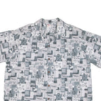 GO BAREFOOT Mens Shirt Grey Crazy Pattern XL