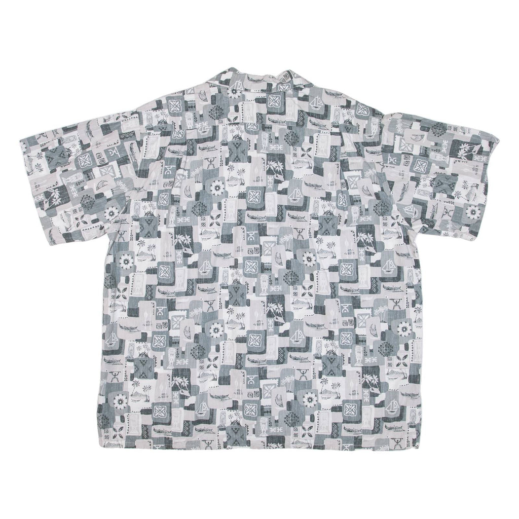 GO BAREFOOT Mens Shirt Grey Crazy Pattern XL