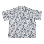 GO BAREFOOT Mens Shirt Grey Crazy Pattern XL