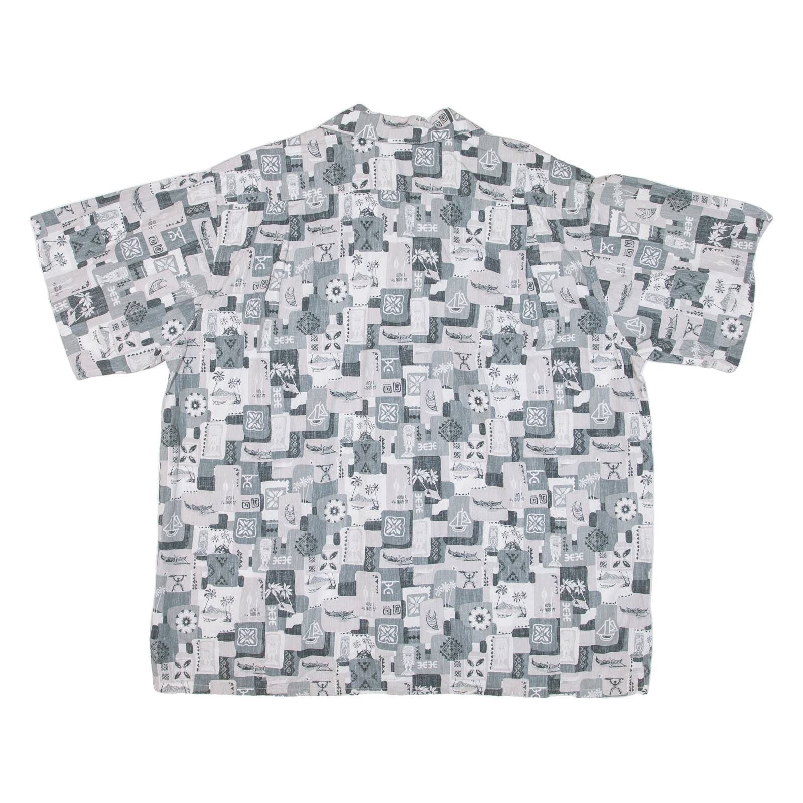 GO BAREFOOT Mens Shirt Grey Crazy Pattern XL