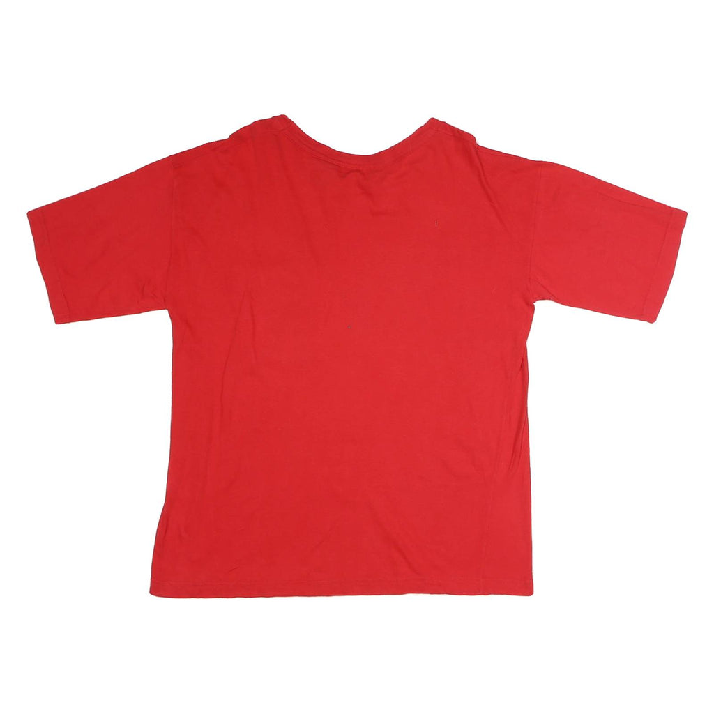 GITANO Mens Red Pocket T-Shirt M Short Sleeve Crew Neck Plain Cotton