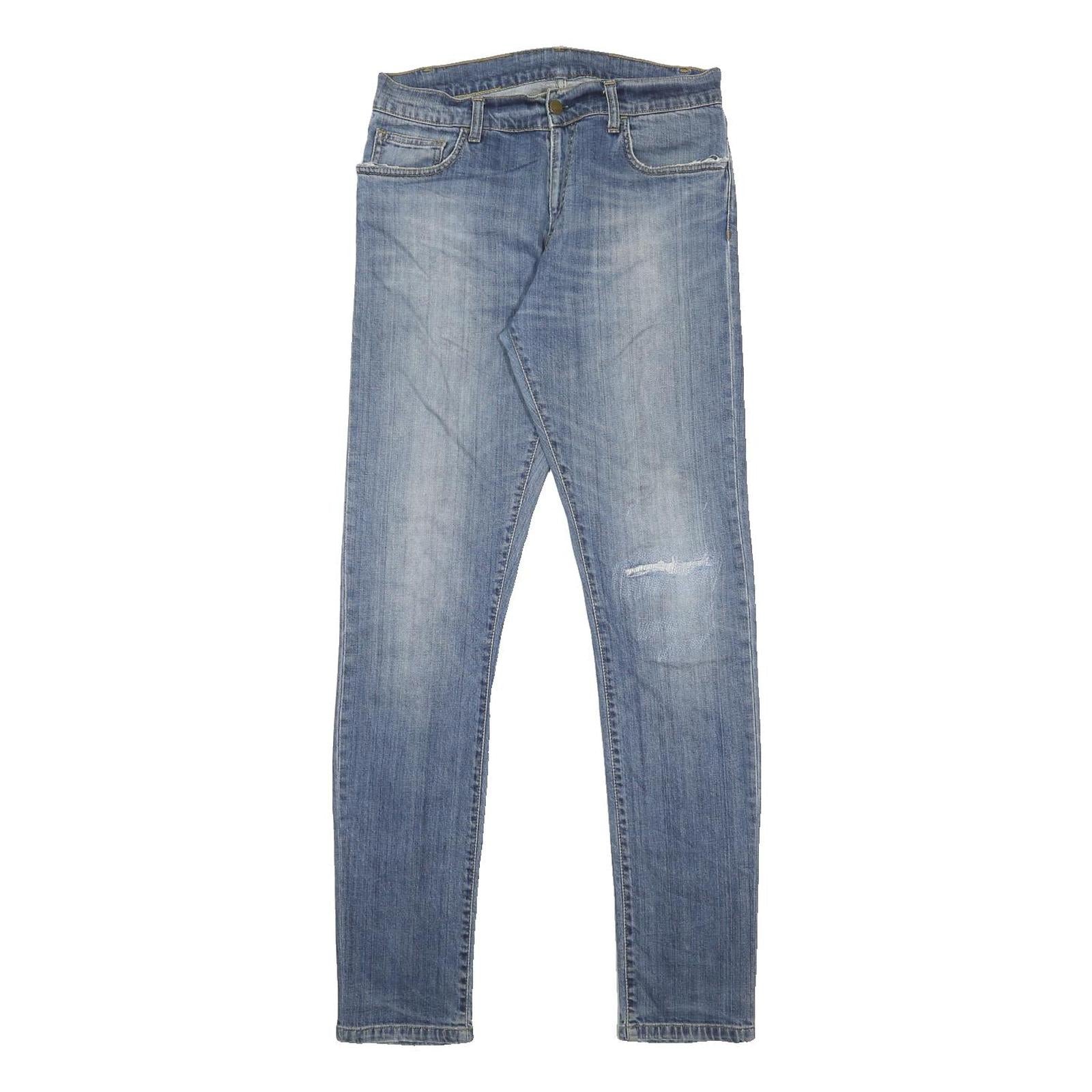 CARHARTT Mens Slim Blue Denim Light Wash Jeans W30 L32 Zip Casual Street