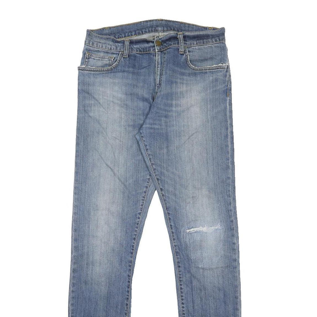 CARHARTT Mens Slim Blue Denim Light Wash Jeans W30 L32 Zip Casual Street