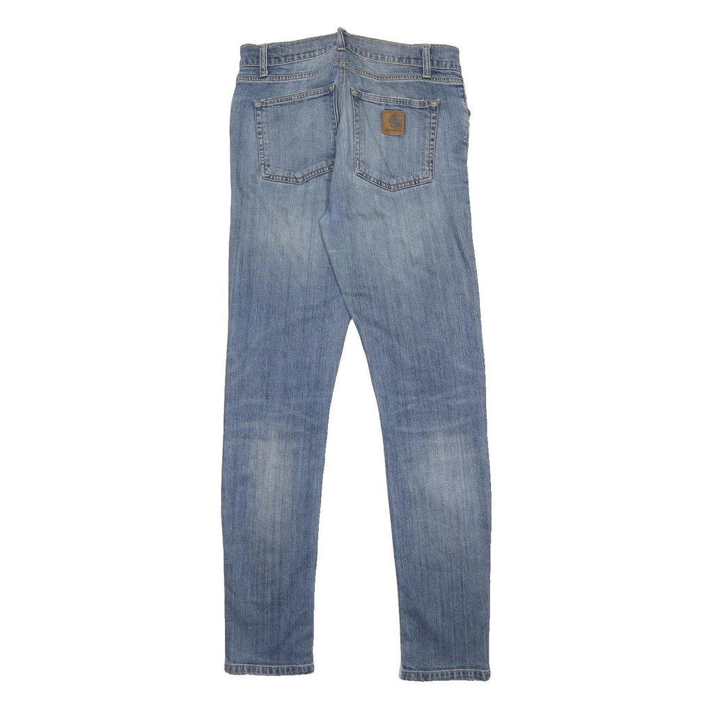 CARHARTT Mens Slim Blue Denim Light Wash Jeans W30 L32 Zip Casual Street