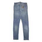 CARHARTT Mens Slim Blue Denim Light Wash Jeans W30 L32 Zip Casual Street