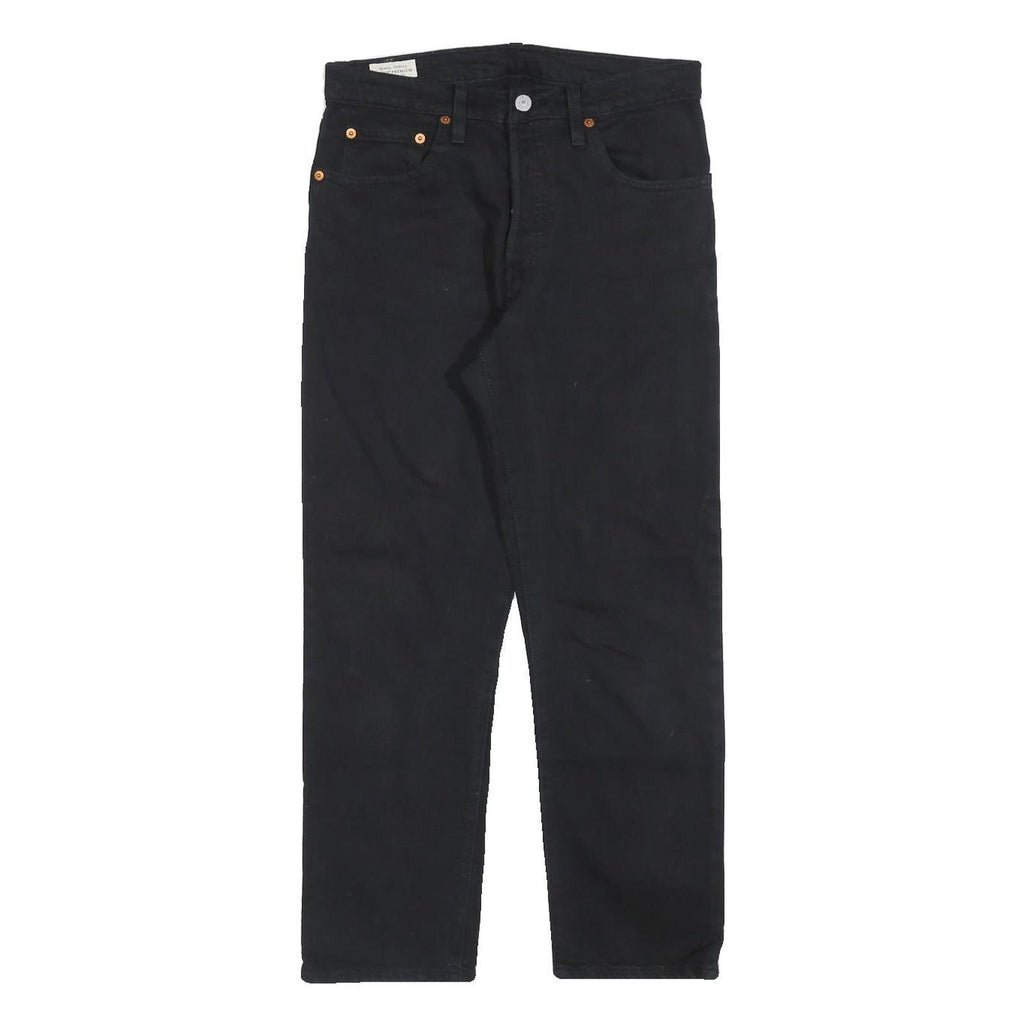 LEVI'S 501 BIG E Womens Jeans Black Regular Straight Denim W27 L26 Button Fit