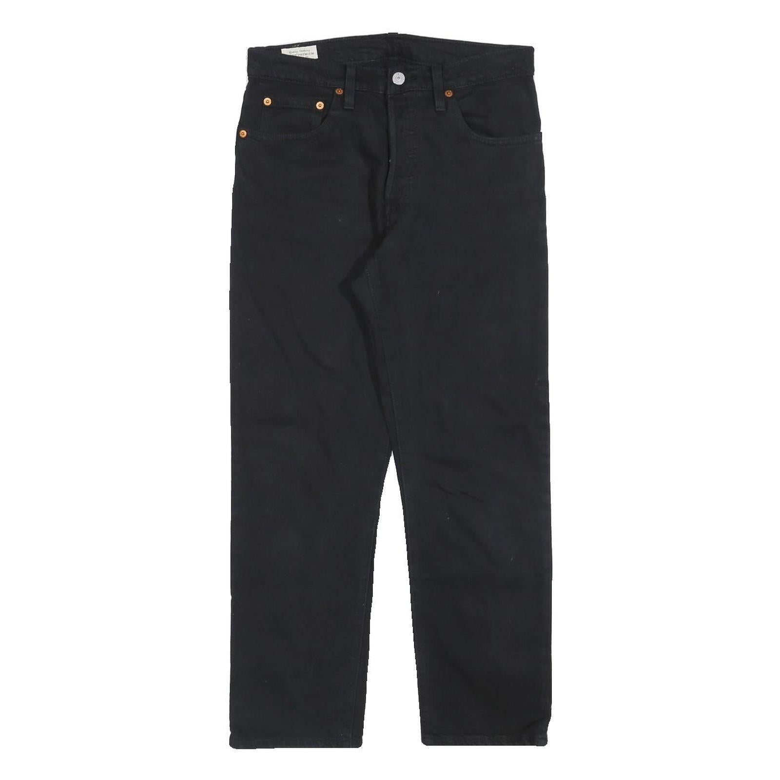 LEVI'S 501 BIG E Womens Jeans Black Regular Straight Denim W27 L26 Button Fit