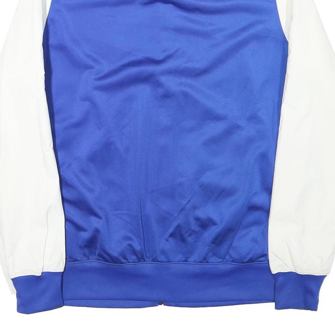 NIKE Mens Blue & White Track Jacket L Polyester Blend Zip Plain Casual