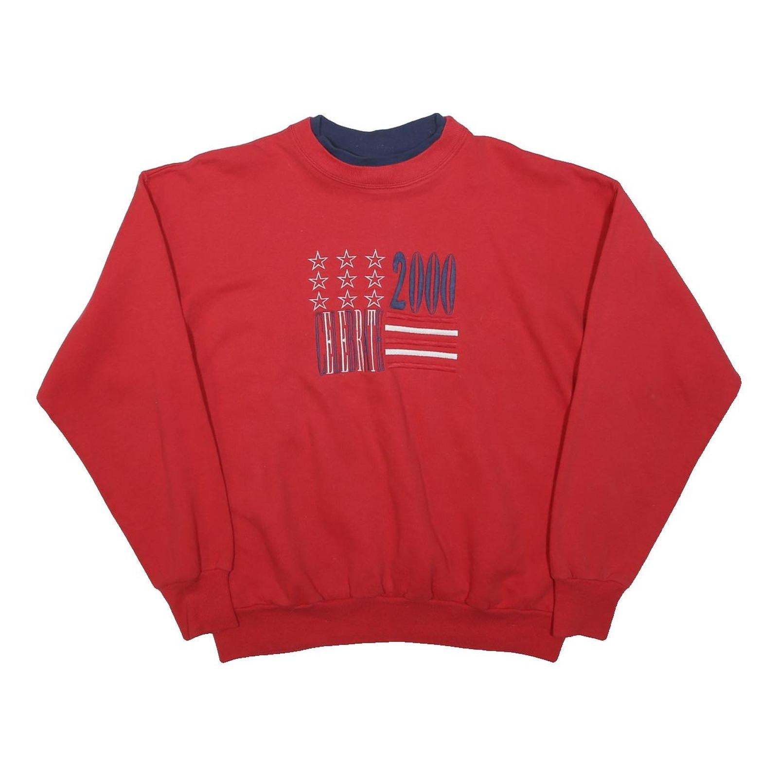 MCCC SPORTSWEAR Womens Red Cotton Blend Crew Neck Sweatshirt M Embroidered 2000