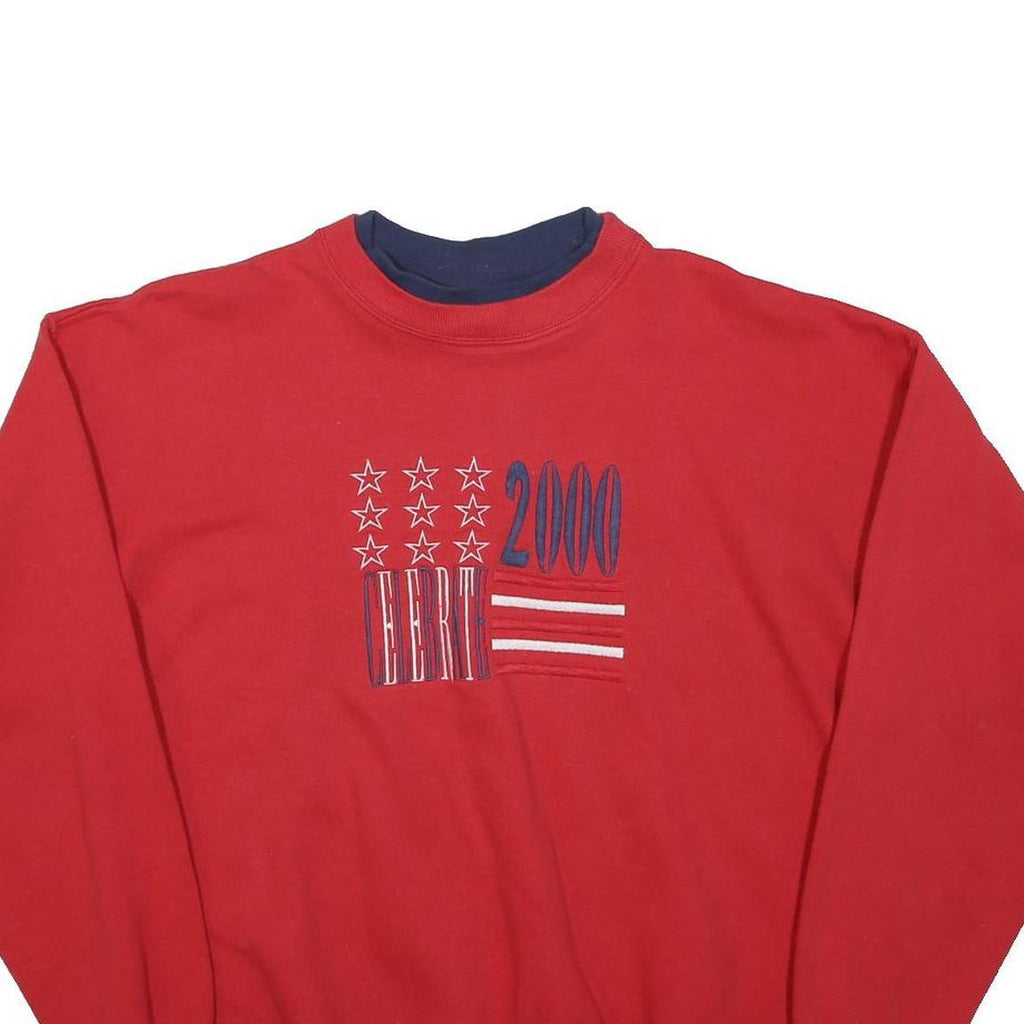 MCCC SPORTSWEAR Womens Red Cotton Blend Crew Neck Sweatshirt M Embroidered 2000
