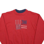 MCCC SPORTSWEAR Womens Red Cotton Blend Crew Neck Sweatshirt M Embroidered 2000