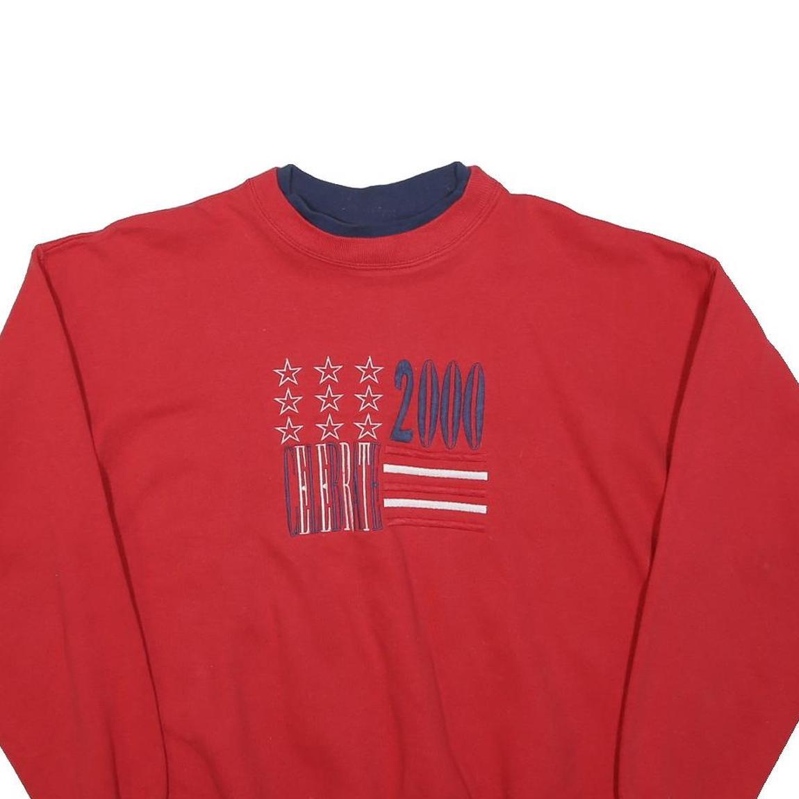 MCCC SPORTSWEAR Womens Red Cotton Blend Crew Neck Sweatshirt M Embroidered 2000