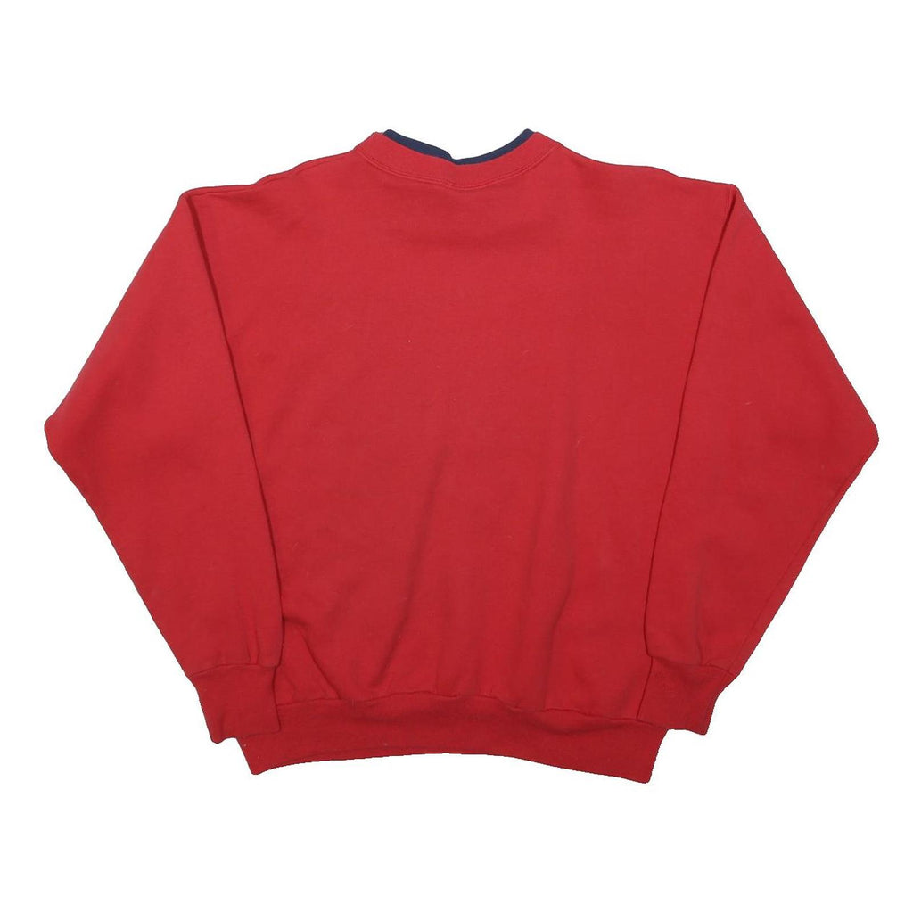 MCCC SPORTSWEAR Womens Red Cotton Blend Crew Neck Sweatshirt M Embroidered 2000