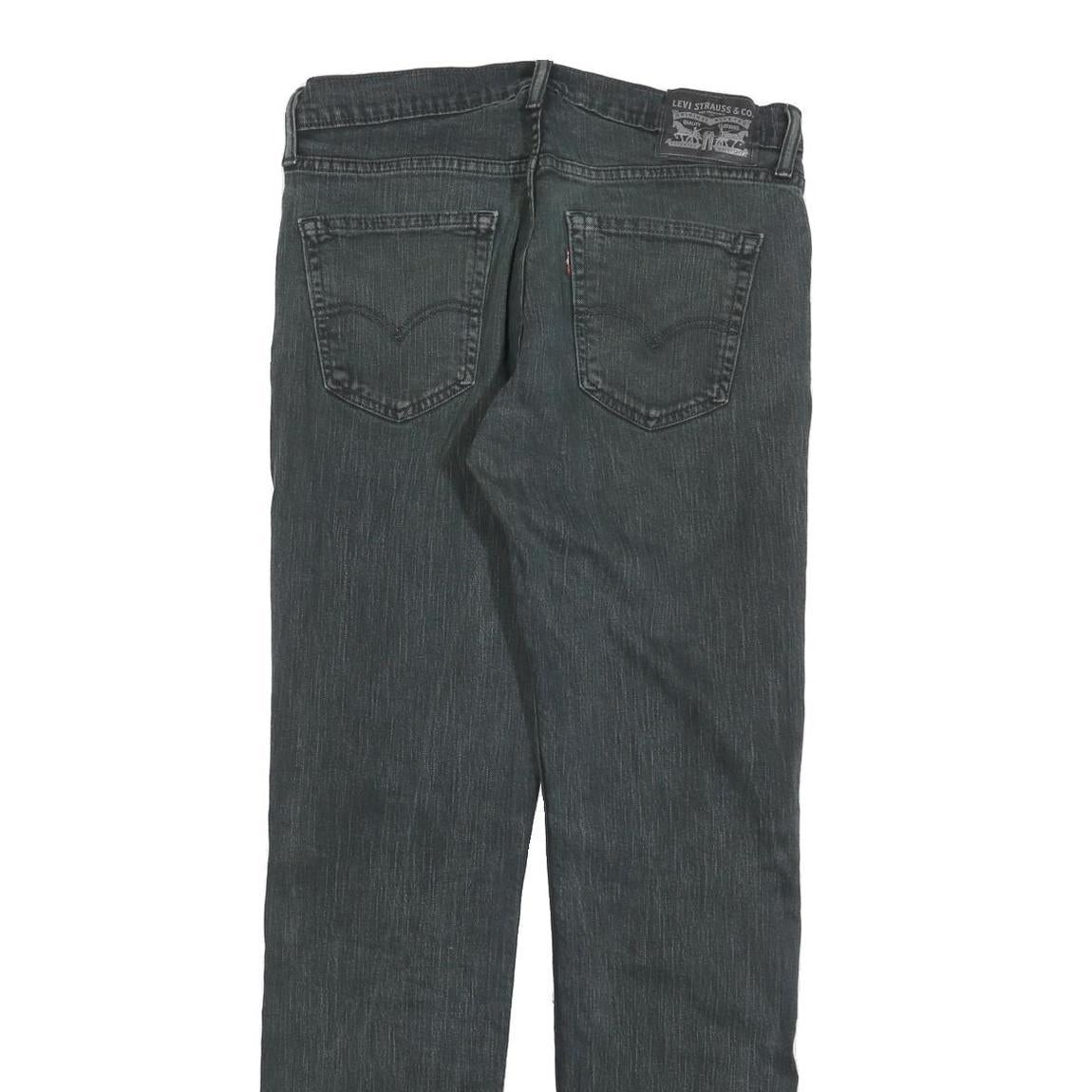 LEVI'S Mens Slim Black Denim Slim Fit Jeans W34 L34 Zip Pockets Casual Wear