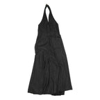 VICKY VALERE Womens Black Sparkle Halter Midi Dress Polyester Blend XS Elegant
