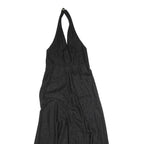 VICKY VALERE Womens Black Sparkle Halter Midi Dress Polyester Blend XS Elegant