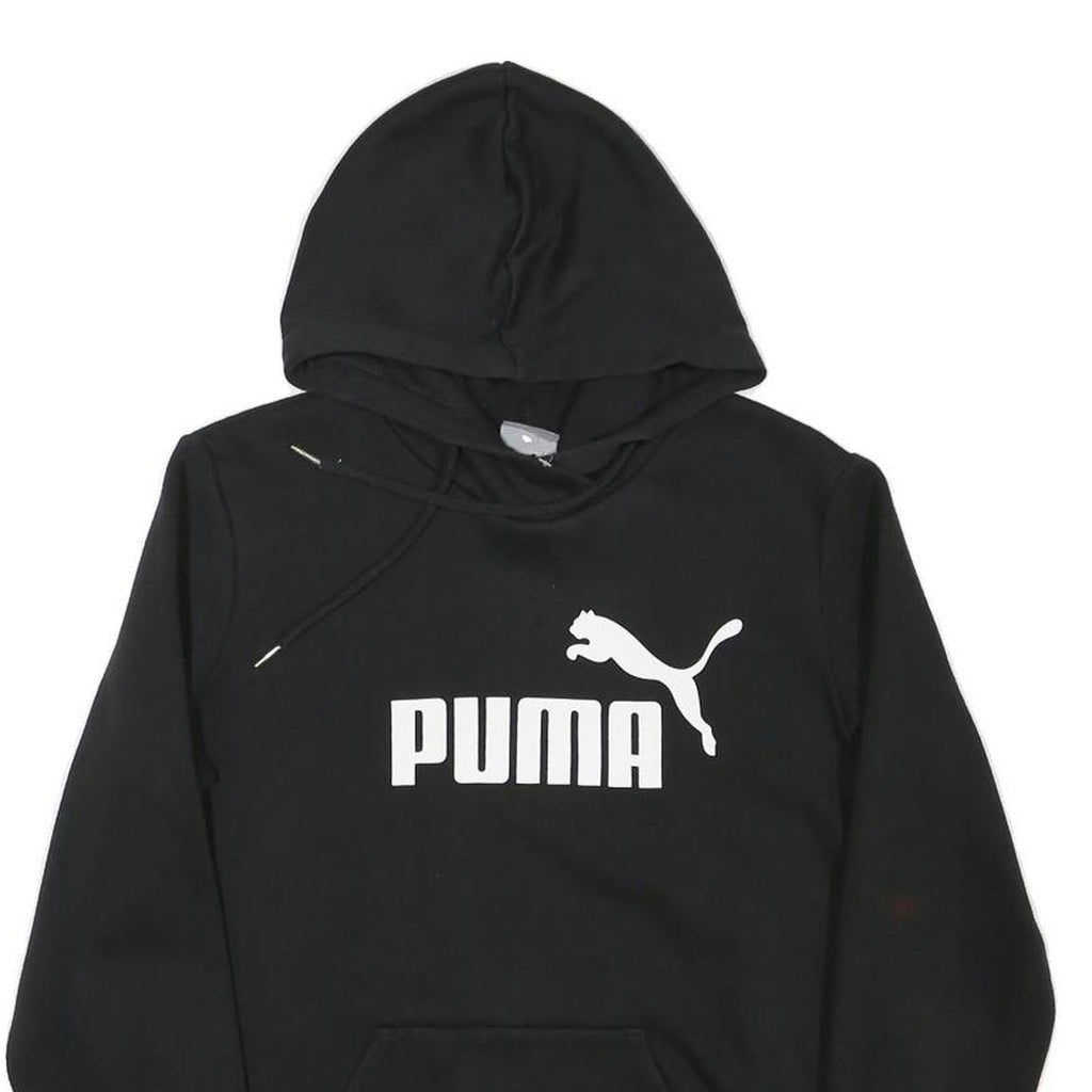 PUMA Mens Black Hoodie M Cotton Blend Pullover Hooded Sweatshirt
