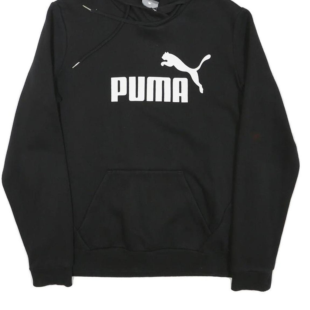 PUMA Mens Black Hoodie M Cotton Blend Pullover Hooded Sweatshirt