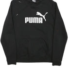 PUMA Mens Black Hoodie M Cotton Blend Pullover Hooded Sweatshirt