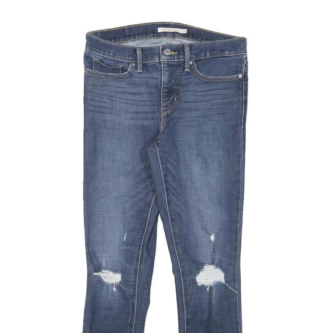 LEVI'S 311 Womens Slim Blue Denim Medium W28 L27 Distressed Ripped Jeans