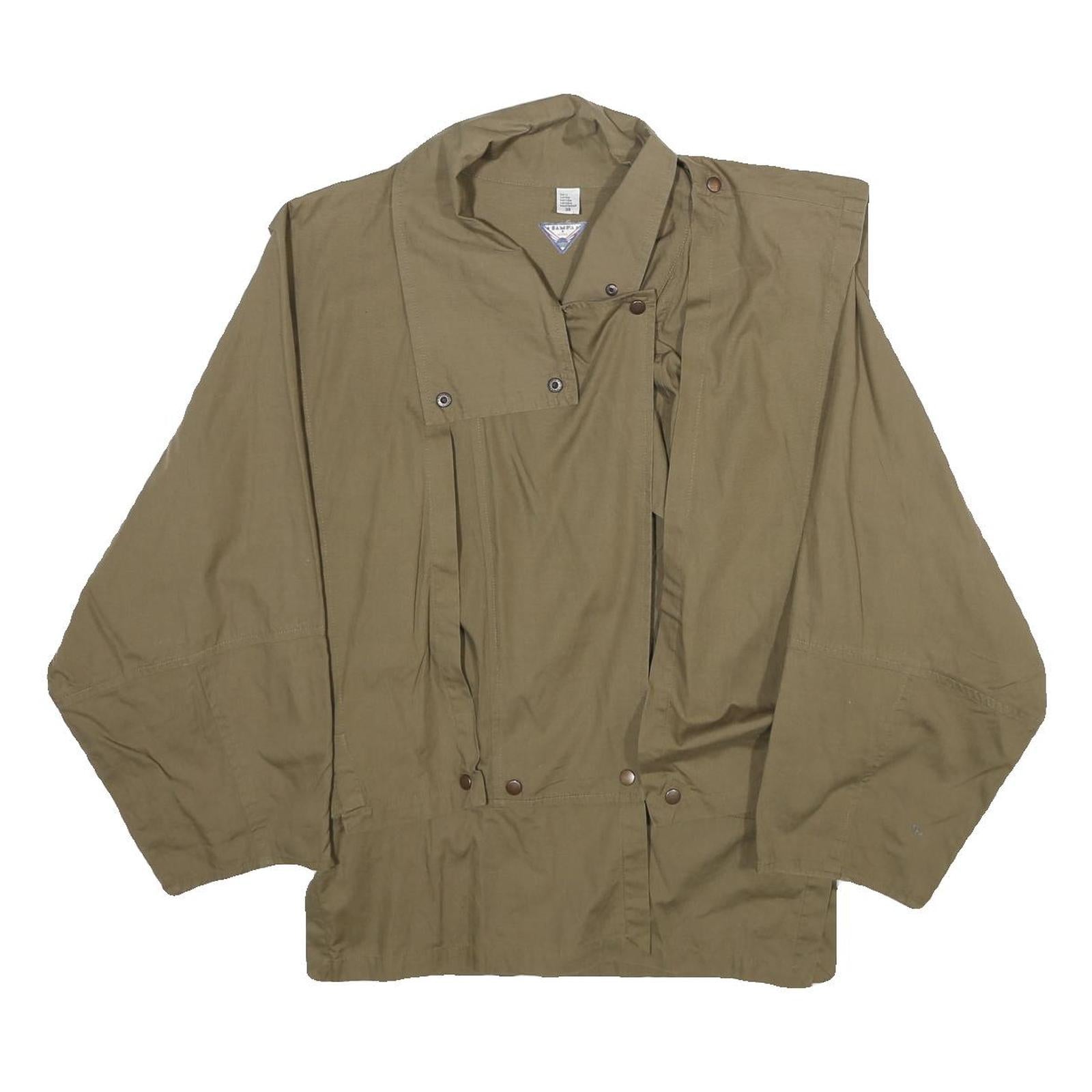 SAMPA SOUND Womens Beige Cotton Button Jacket UK 10 Plain Classic Relaxed Fit