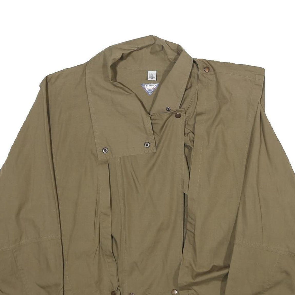 SAMPA SOUND Womens Beige Cotton Button Jacket UK 10 Plain Classic Relaxed Fit